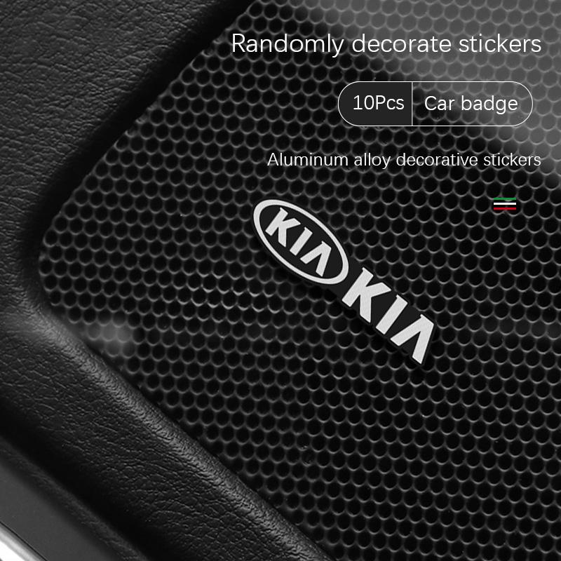 5Pcs/10Pcs Mini Aluminum Car Decorative Stickers For KIA K3 Sportage Carnival K5 Seltos Pegas KX1 EV5 Sonet EV6 K4 EV3 Ceed K8