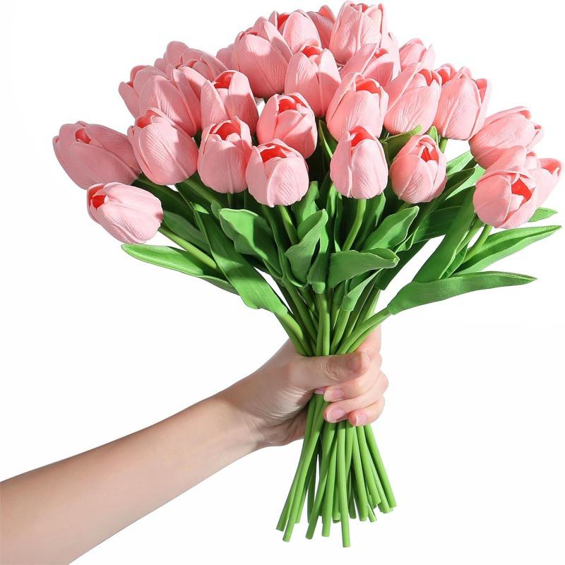 High-End PU Mini Artificial Tulip Bouquet for Living Room