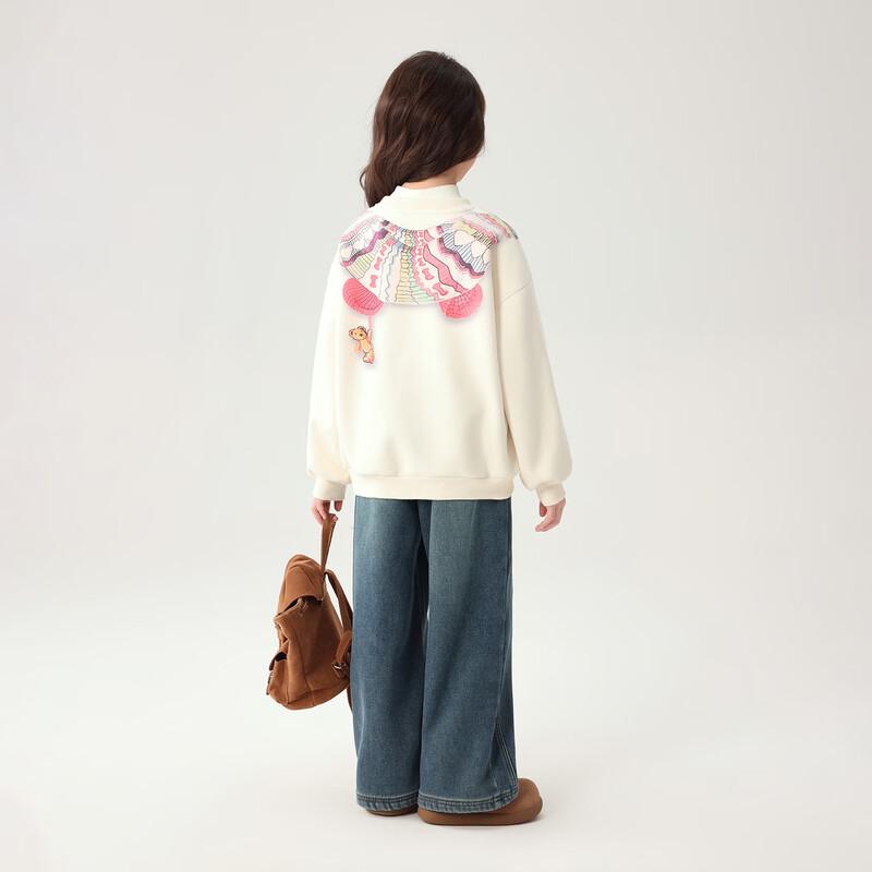 Pudding Haru Girls' Sweet Printed Hooded Sweatshirt