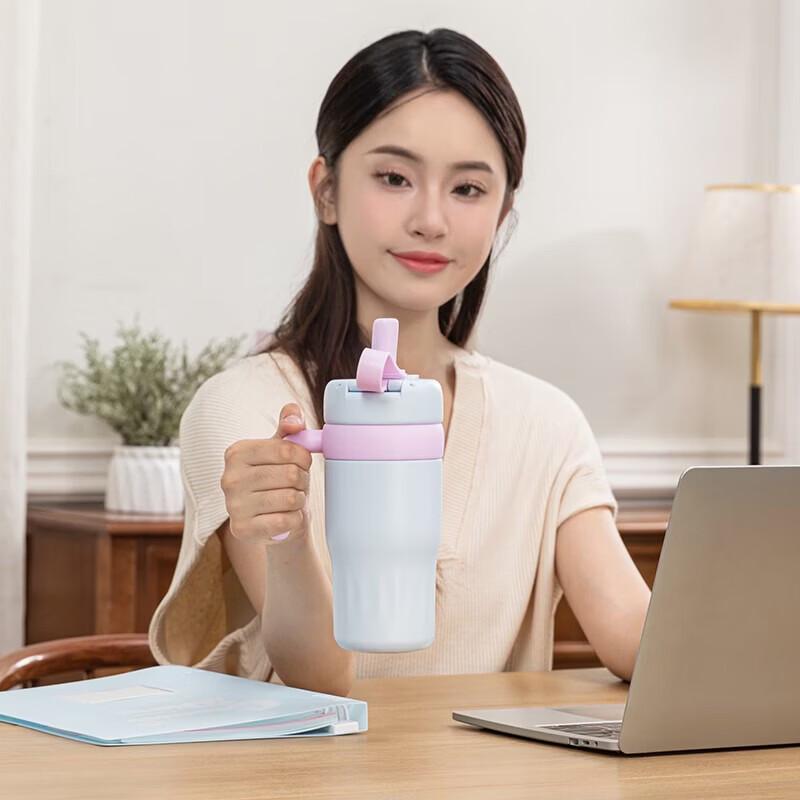 LOCK&LOCK Dopamine 560ML Insulated Coffee Water Cup with Handle