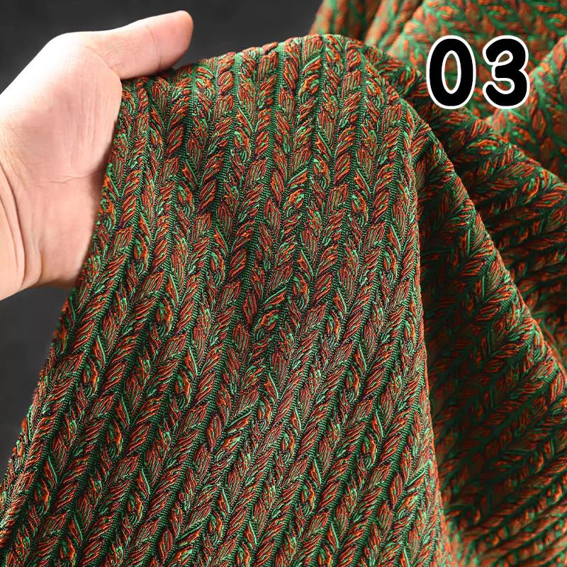 

National Style Creative Jacquard Fabric for Outerwear Bag Fashion Clothing Designer DIY Sewing 3D Wheat Ear Braid Texture Fabric 100x145cm