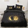 3D Black Bedding Set Pillowcase King Queen Full Single 200x200 Bed Linen Gold Design 3D Printed Duvet Cover Set for Teens Women