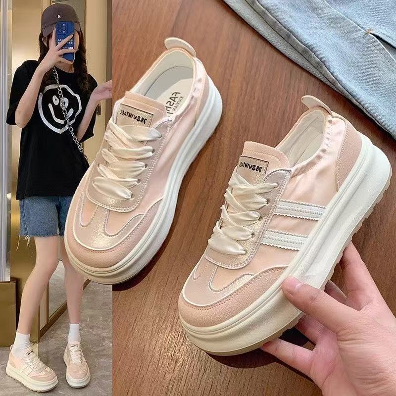 

Туфли-маффин на толстой подошве, шелк и атлас, национальный стиль, маленькие мужские туфли на толстой подошве, маленькие белые туфли, женская обувь весна 2025 года, универсальная повседневная обувь для сёрфинга 35 розовый