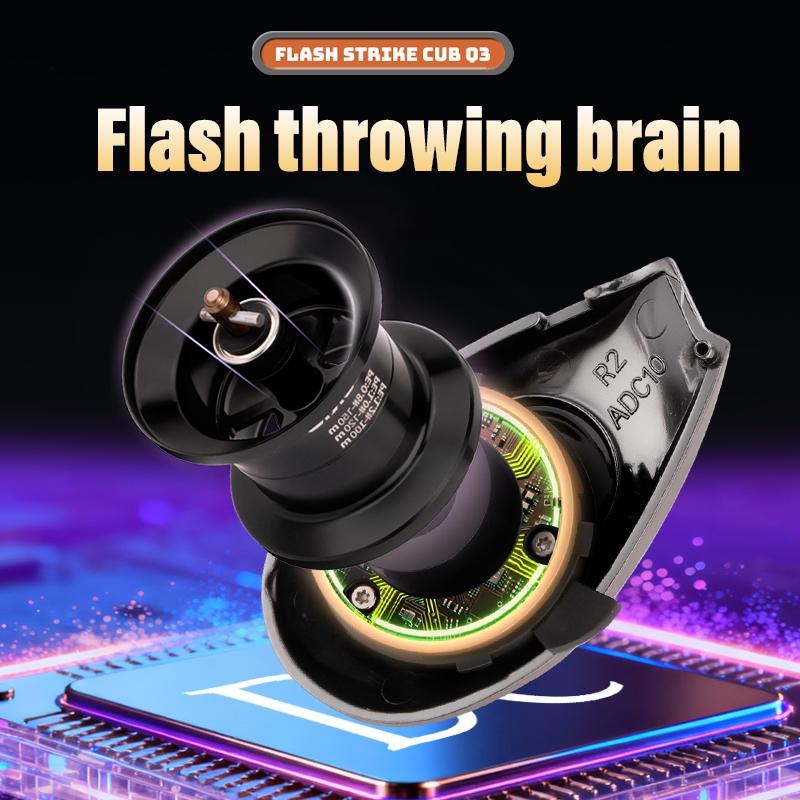 Portable Electromagnetic Flash Strike Cube Carbon Body Aluminum Gear Stainless Steel Ball Bearings Baitcasting Fishing Reel Casting Reel Lure Reel