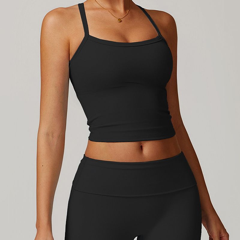 Fine Sling Sports Underwear Women Outer Wear Summer Yoga Vest Top With Chest Pad Running Quick-Drying Workout Clothes Beauty Back