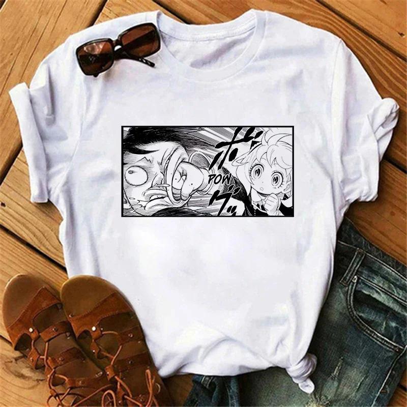 Anime Spy X Family Tişört Kadın Japon Harajuku Modası Kısa Kollu Tişörtler Yazlık Üstler Kawaii O Yaka Kadın Tişört Üst Unisex