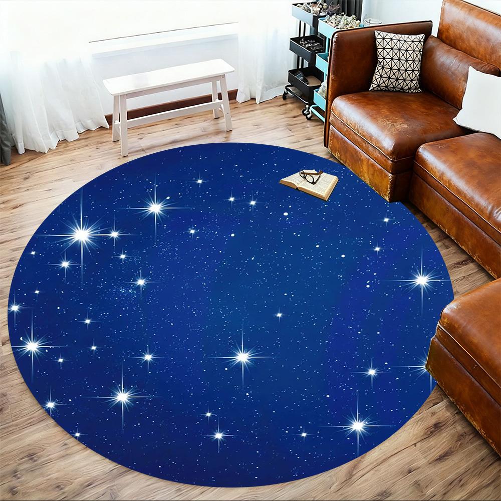 1pc Starry Sky Round Chair Mat Area Rug - Non-Slip, Floor Mat for Office, Bedroom, Home Decor Christmas Gift P0811314