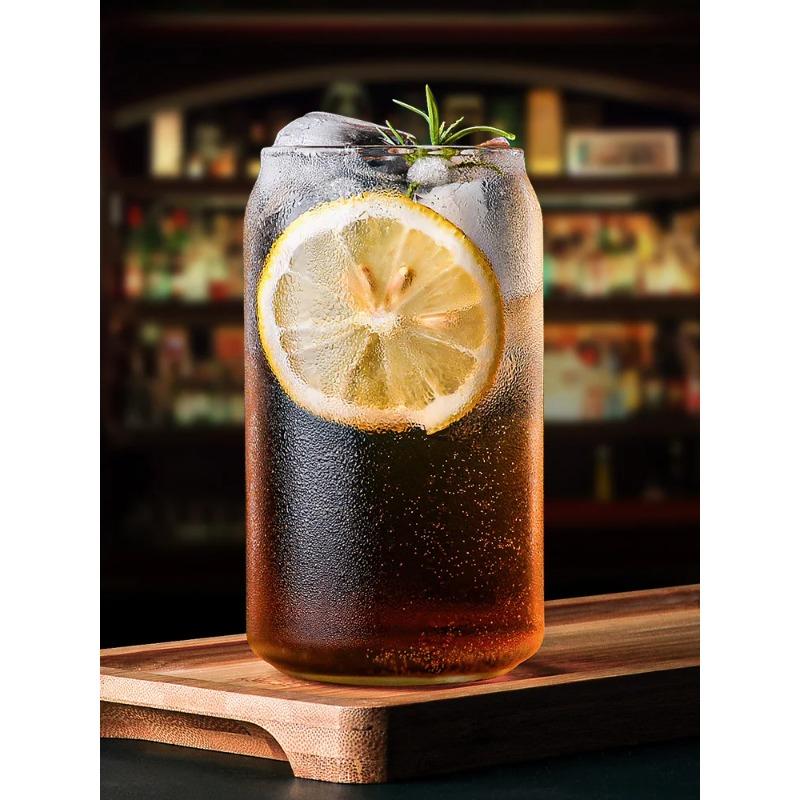 390ml 13oz 540ml 18oz Drinking Glass Cup Beer Can Shape Mug Heat Resistant Tumbler With Glass Straw