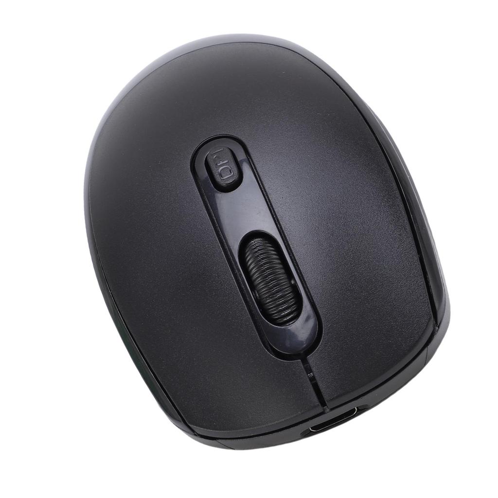 Wireless Mouse Rechargeable Silent 2 Modes for Gaming 800 1200 1600DPI Adjustable Macaron Color Black