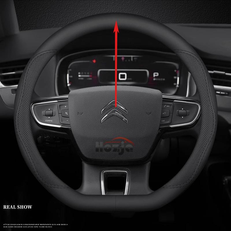 Car Suede Leather Steering Wheel Cover For Citroen C4 C3 Elysee C3 AIRCROSS Car-Styling Steering Wheel Auto Accessories