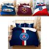 Set de Lenjerie de Pat Dublu cu Logo Echipă de Fotbal, 3 Piese - Textil de Casă Confortabil Rezistent la Murdărie