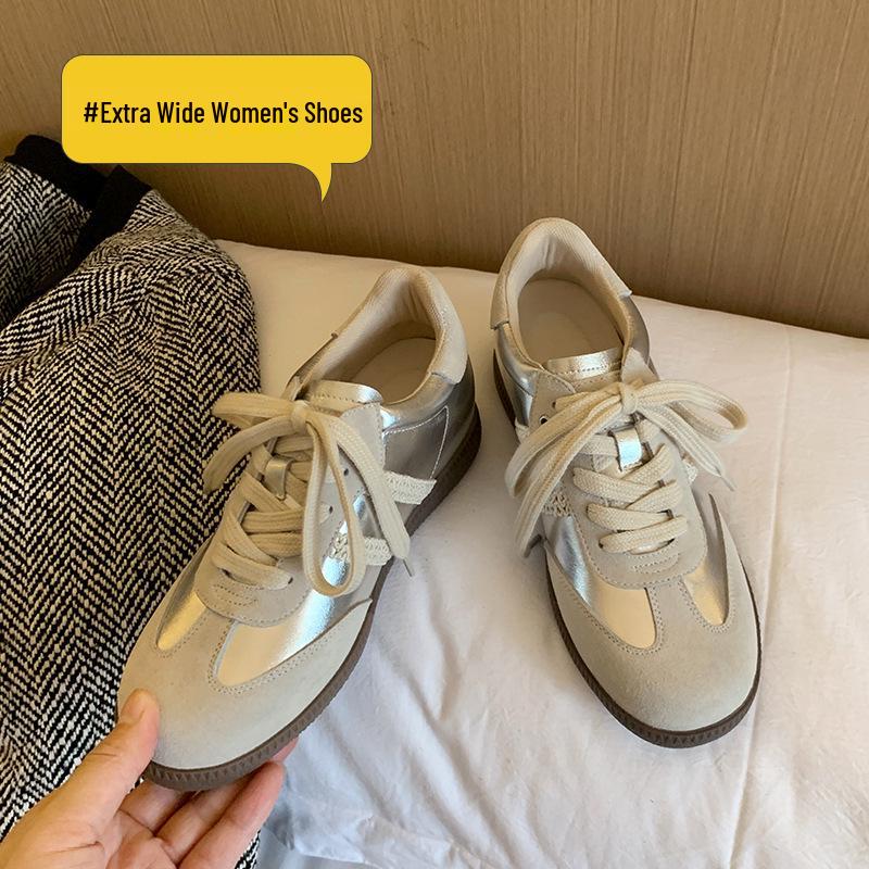 

322-4 Серебристые женские кроссовки на широкой подошве, увеличивающие рост - Большой размер, Повседневная обувь на плоской подошве 40