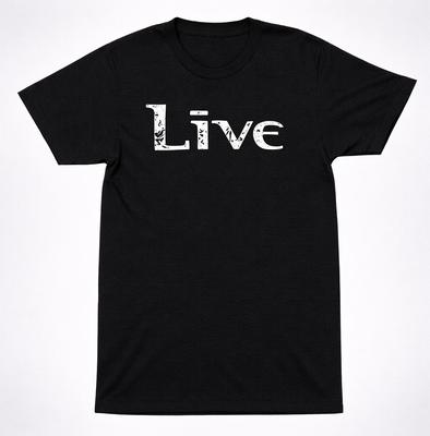 Maglietta con Logo Distressed dal Vivo Rock Alternativo Anni '90 Band Maglietta Nera