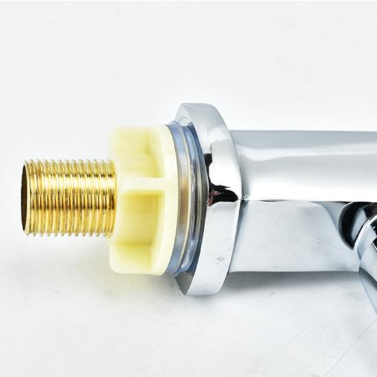 Single Hole Copper Curved Basin Sink Faucet Bathroom Deck Cold Water Outlet Tap