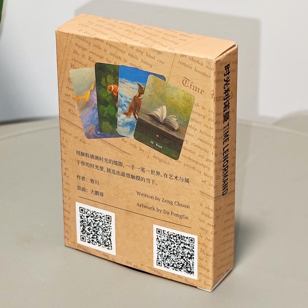 Time Lenormand Oracle Deck 38 Oil Painting Style Cards with Extra Man/Woman Cards Printed on Double-embossed Cardstock 9x6cm