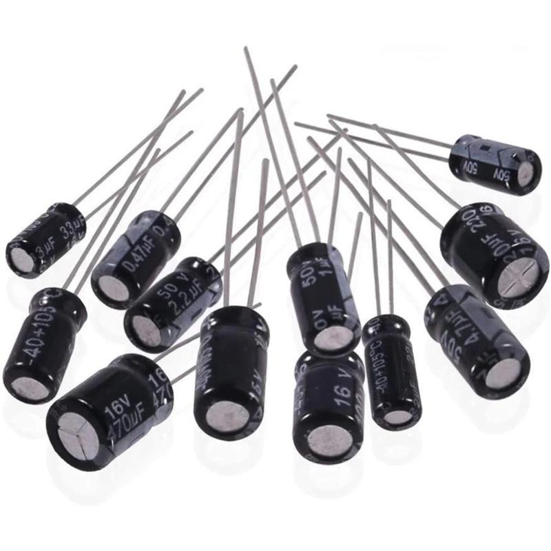 500PCS Electrolytic Capacitors Electronic Component Plastic for Use In Various Electronic Equipment & DIY Projects