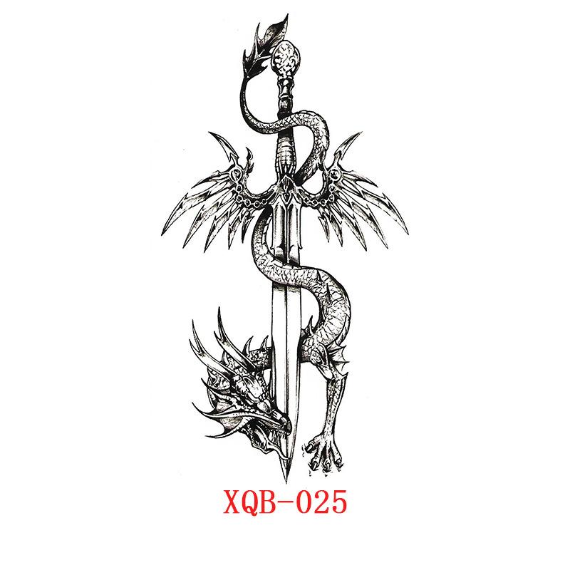 Kleine Ganzarm-Tattoo-Aufkleber, Blumenbuchstaben, Tier-Tattoo-Aufkleber, Schwarze Aufkleber Tattoo