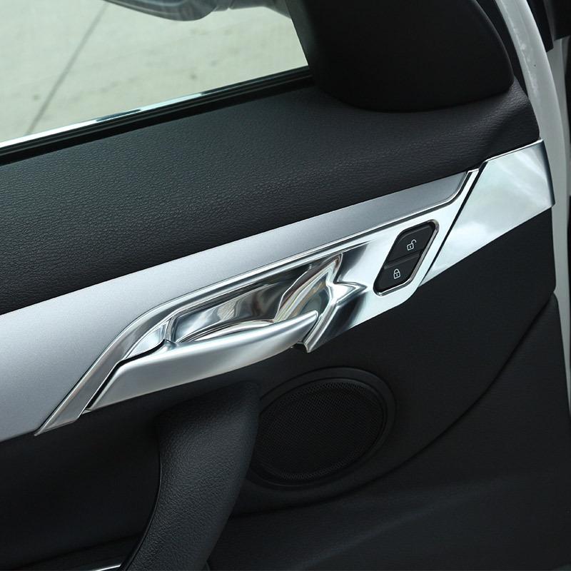 For BMW X2 F47 2018  Carbon Fiber ABS Interior Door Bowl Cover Trim For BMW X1 F48 2016- Car Accessories 4pcs