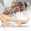 Bigtree European and American Fashion Sexy Hollow Out Nightclub Show Metal Heel  9.5cm High Heel Sparkle Sequins with Sandals
