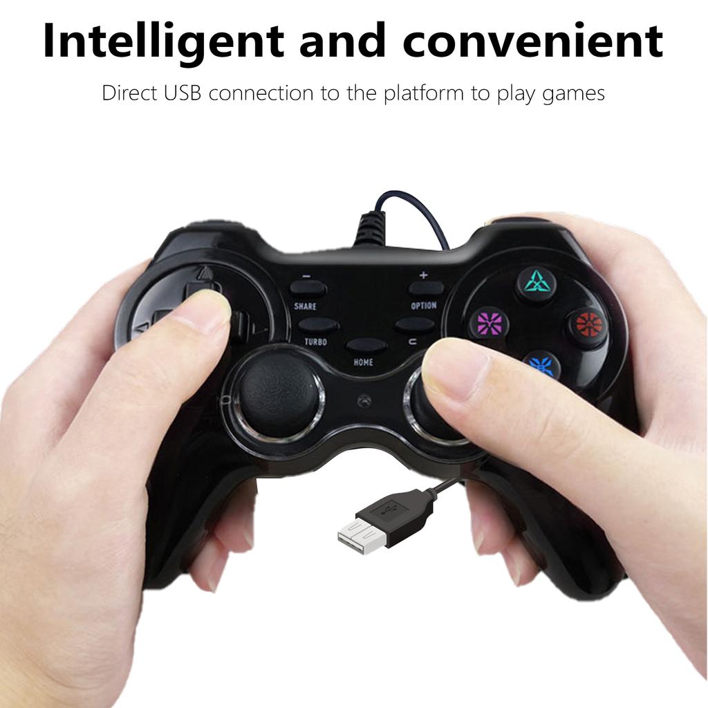 Kabelgebundener USB-Gamecontroller, Gamepad für mehrere Plattformen mit breiter Kompatibilität und erweiterten Funktionen für den PC