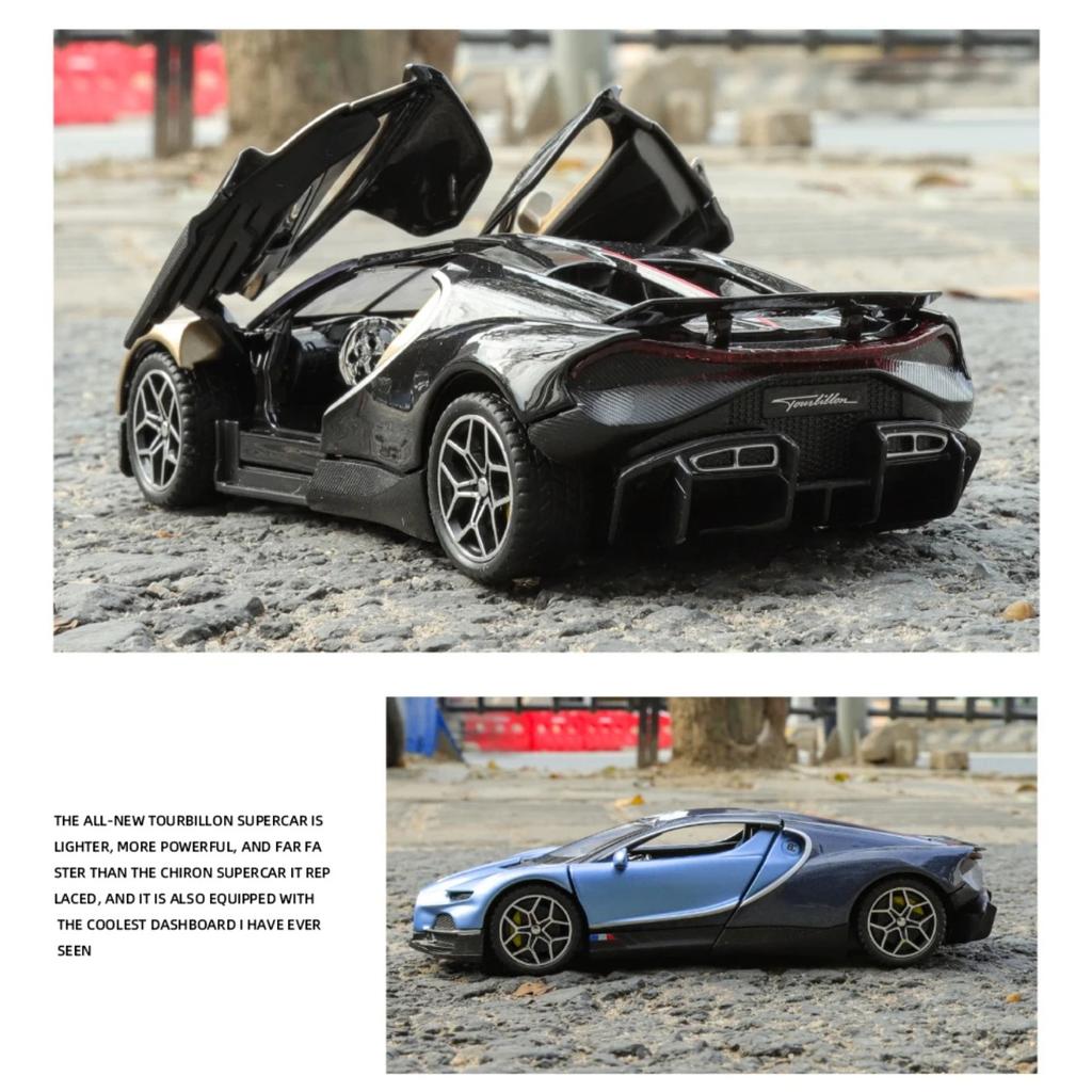 1/32 Scale Bugatti Tourbillon Alloy Super Sports Car Model, with Sound and Light Children's Toy Car, Suitable for Giving Gifts To Boys