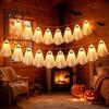 Easy Install Decorative Lighting Halloween Decoration String Lights, with Sequin Fabric Decor, Battery Operated Lightweight Hanging Ghost Party Lights