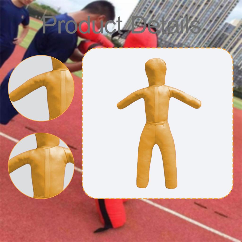 Kids Wrestling Dummy 43.3" Height Unfilled Exercise Easy Carrying Kickboxing Training Equipment Multiuse Sturdy PU Leather