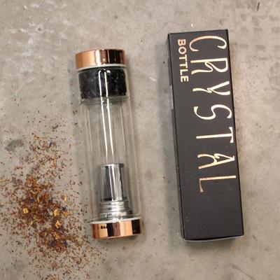 Tea Infuser Water Bottle - Rose Quartz Crystal