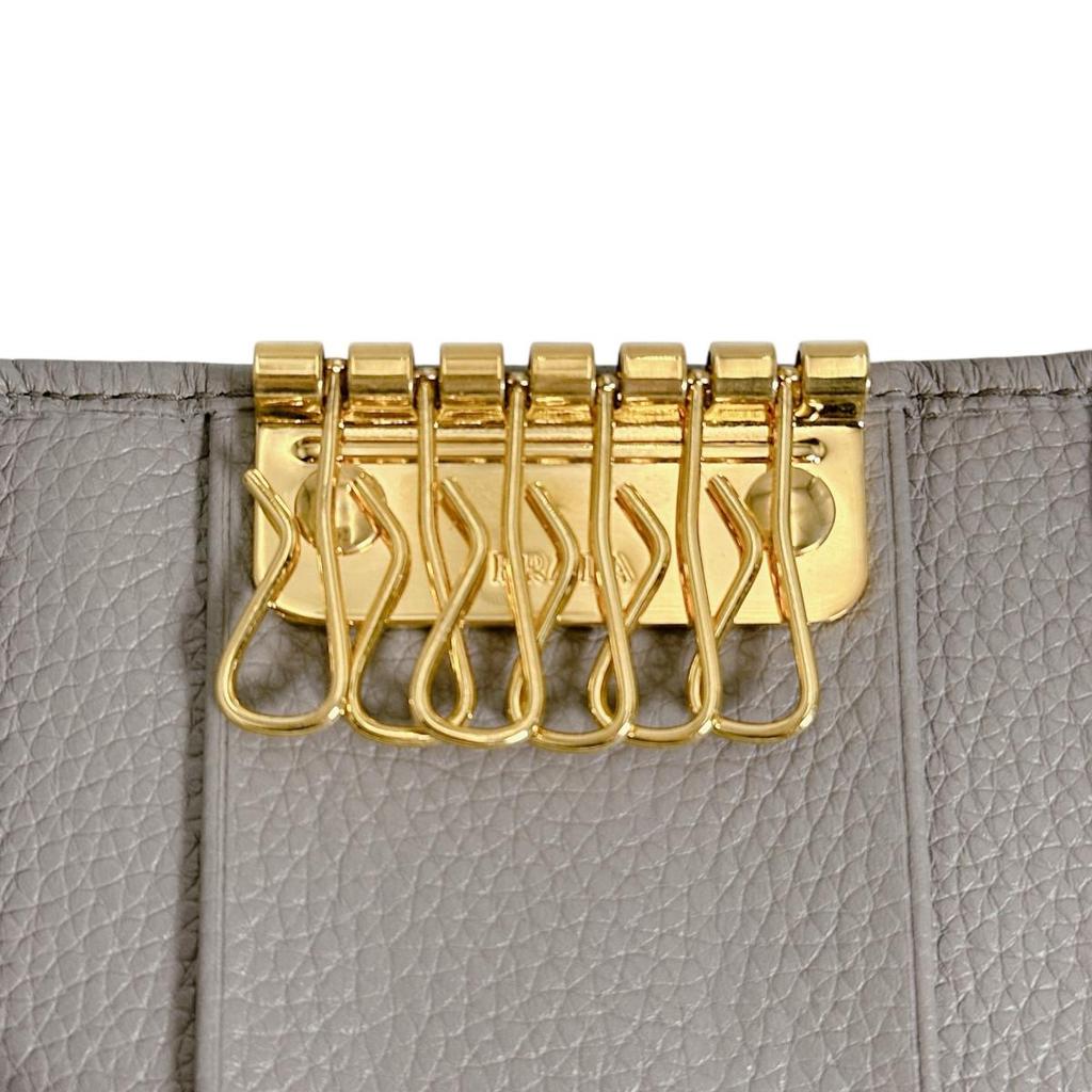 Prada Vittero Grain Leather Safiano Key Holder  Leather Gurege Women 1PG222 Used