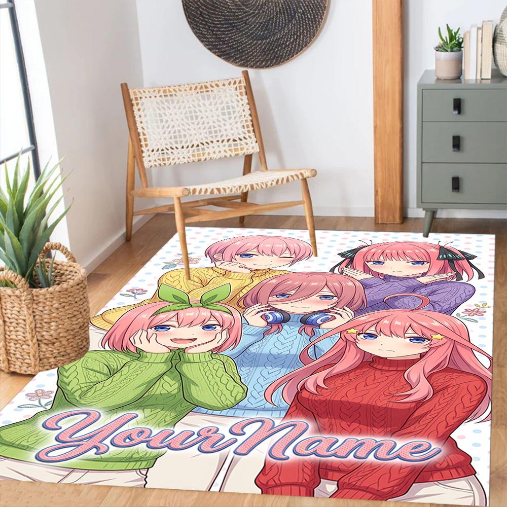 Quintessential Quintuplets Customize Your Name Carpet Perfect for Bedrooms Decorate room Balcony Kitchen Anti-slip Rug Office home decor