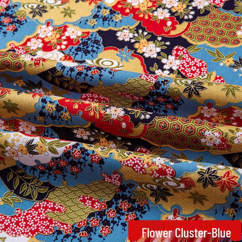 Baumwollstoff mit japanischem Glückskatzen-Druck für Cheongsam- und Hanfu-Kleidung