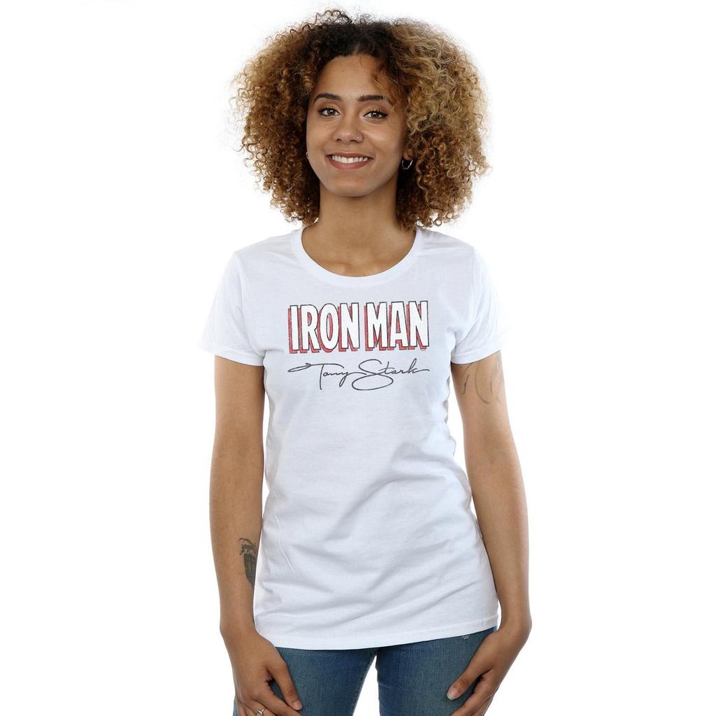 Marvel Womens/Ladies Iron Man AKA Tony Stark Cotton T-Shirt