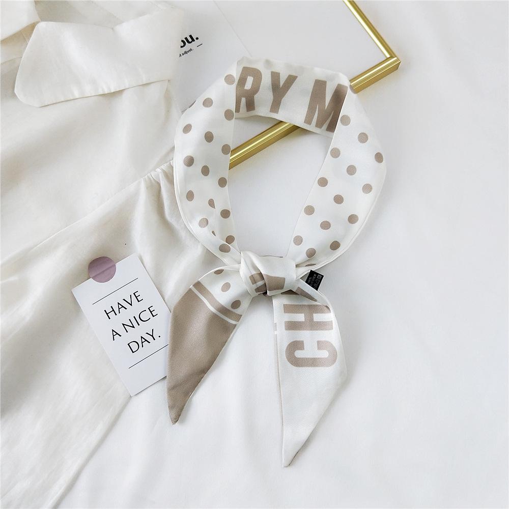 Decorative Simple Texture Silk Scarf Women'S New Style Spring And Autumn Summer Fashion Versatile Headscarf Work Scarf