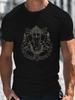 Deity Elegant Illustration of Ganesha Men'S Casual Grew Neck Short Sleeve T-Shirt For Summer, Plus Size