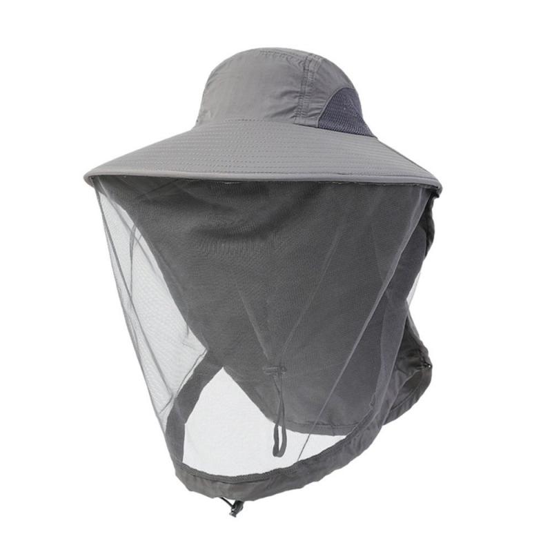 Fashion Unisex Foldable Mosquito Hat With Hidden Net Mesh Repellent Insect Bee Protection Casual Outdoor Sunscreen Fishing Cap