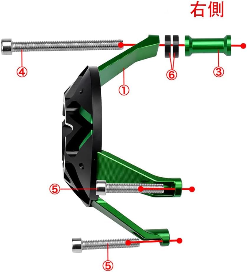 HRuizq Engine Cover, Engine Slider, Engine Guard for Kawasaki Z900 (ZR900B) 2017-2024, Z1000, Z1000SX, and Ninja 1000 2010-2024 (Black)