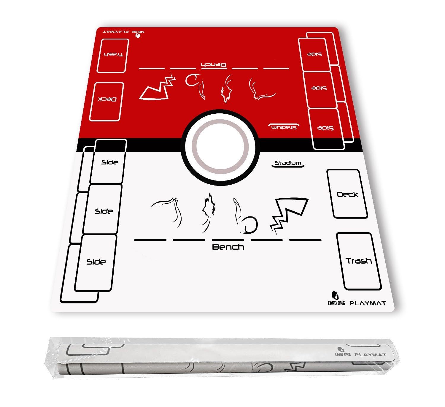 

Playmat Full Size Card Game Rubber Mat Rubber Playmat 60x60cm for 2 Players Transparent Case Included No Creases Shipped Rolled [CARD ONE] Non-Slip