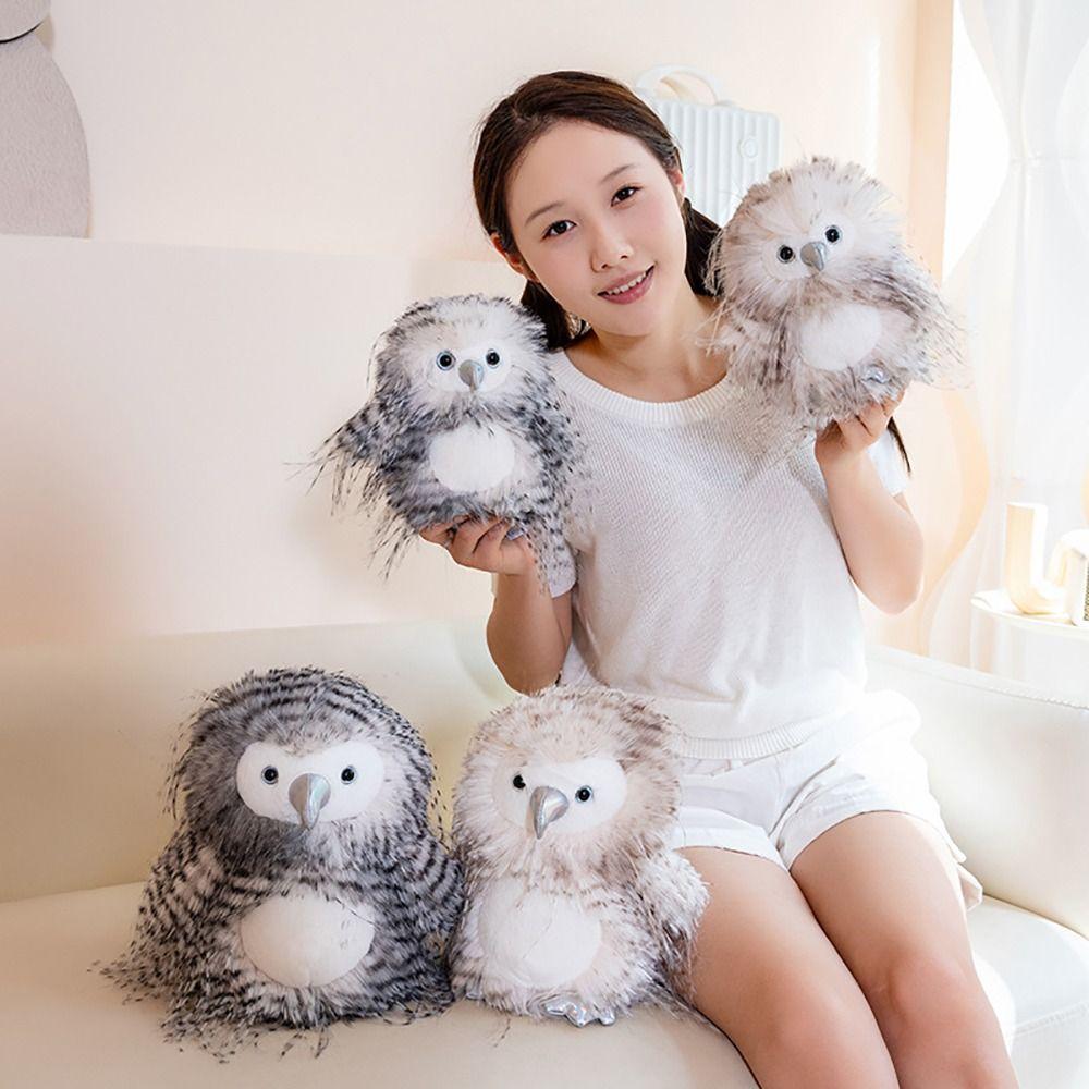 Soft Plush Simulated Owl Plush Toy Hairy Soft Owl Toy Cute Owl Stuffed Doll Home Decoration