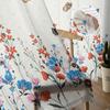 Flower Butterfly Retro Sunflower Orchid Bedroom Transparent Sheer Curtains Holiday Decoration Window Voile Tulle Curtain