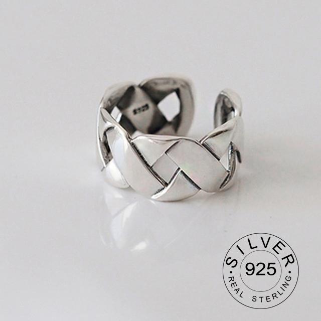 Vintage Silver Color Metal Punk Letter Open Rings Design Finger Rings for Women men Party Jewelry Gifts LETTER