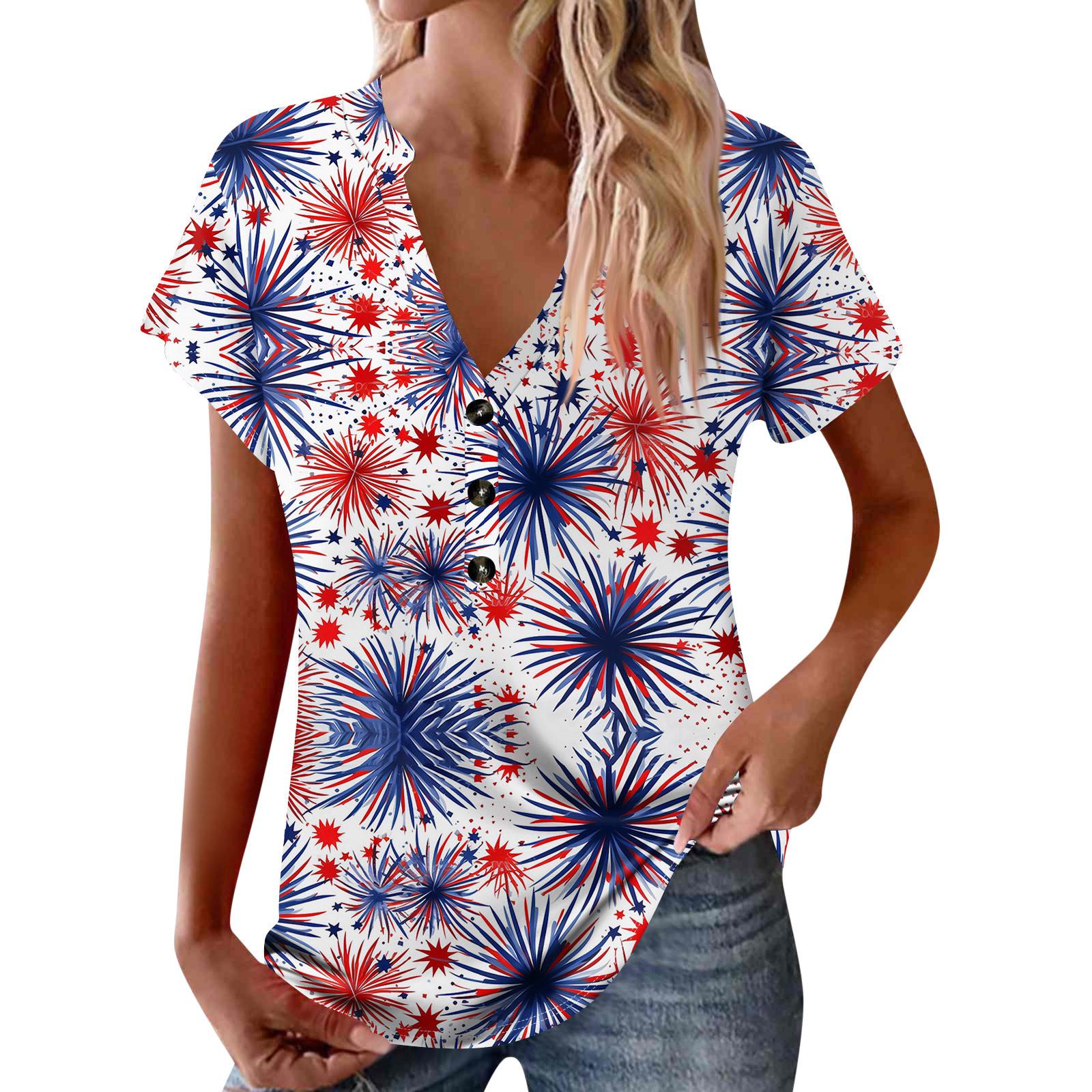 

Нові жіночі футболки з V-подібним вирізом на ґудзиках і короткими рукавами з вінтажним принтом, повсякденні топи, вільні футболки, пуловери, повсякденні вільні топи з принтом XL