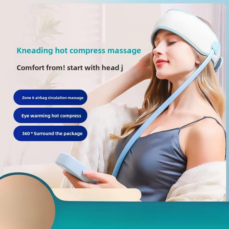 Head Massager Decompression Instrument Kneading Intelligent Head Massager Electric Household Sleep Hot Compress Massager