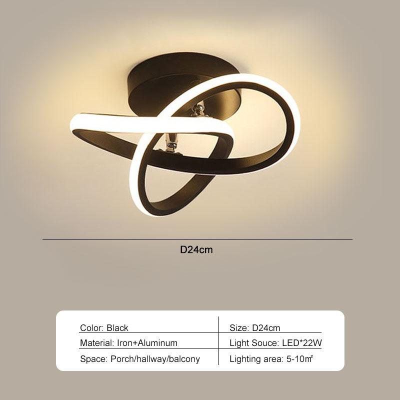 Nordic Lampy sufitowe LED do wnętrz na korytarz, balkon, alejkę, czarno-białe Lampy sufitowe LED lampada Oświetlenie wewnętrzne AC85-265V