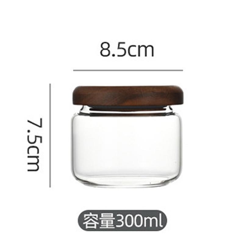 

Банка с герметичной крышкой из европейской акации, прозрачная банка для хранения из боросиликатного стекла, кухонные принадлежности, стеклянный контейнер для хранения 900 мл