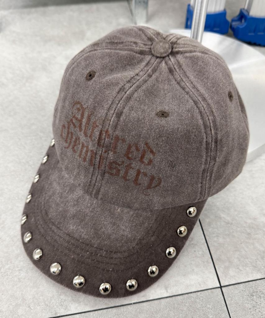WEGO Pigment Stud Korean Street Size Brown Cap, Style, Gift, Women's, F,
