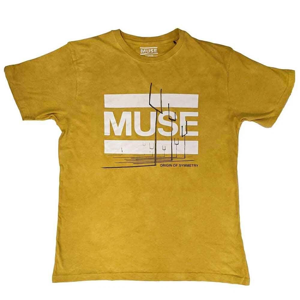Muse  Origin Of Symmetry  Yellow Mineral Wash T shirt - NEW 4XL