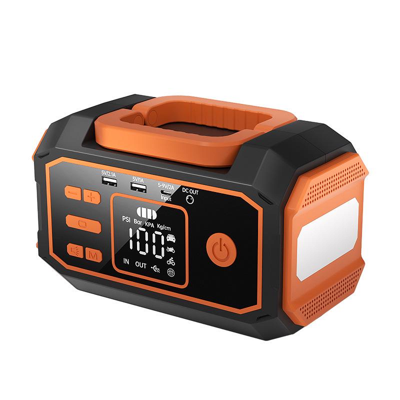 Portable Car Jump Starter with Integrated Lithium Battery and Tire Inflator