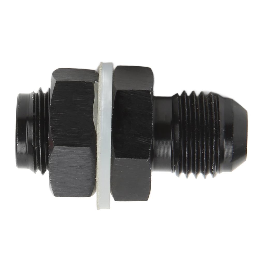 Fuel Cell Bulkhead Fitting with PTFE Washer Black Anodized 6061‑T6 Aluminum Alloy Connector for Most Fluid