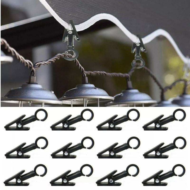 20pcs/Pack Black Plastic Klippy Clips RV Camper Trailer Hooks For Awning Lights Hang Lights Banners Accessories