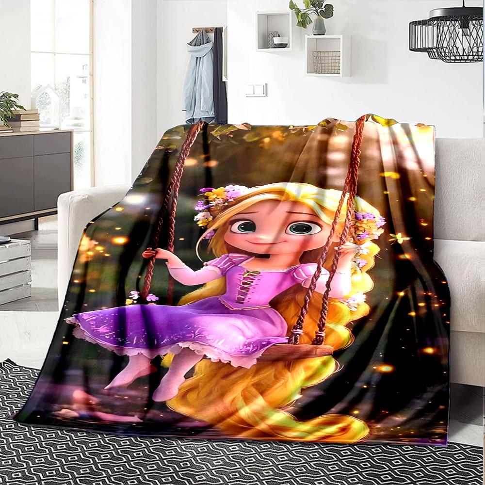 1pc Rapunzel Name Blanket Lightweight Flannel Throw for Sofa Bed Travel Camping Livingroom Office Couch Chair